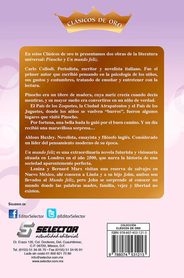 Pinocho y Un mundo feliz - Editorial Selector