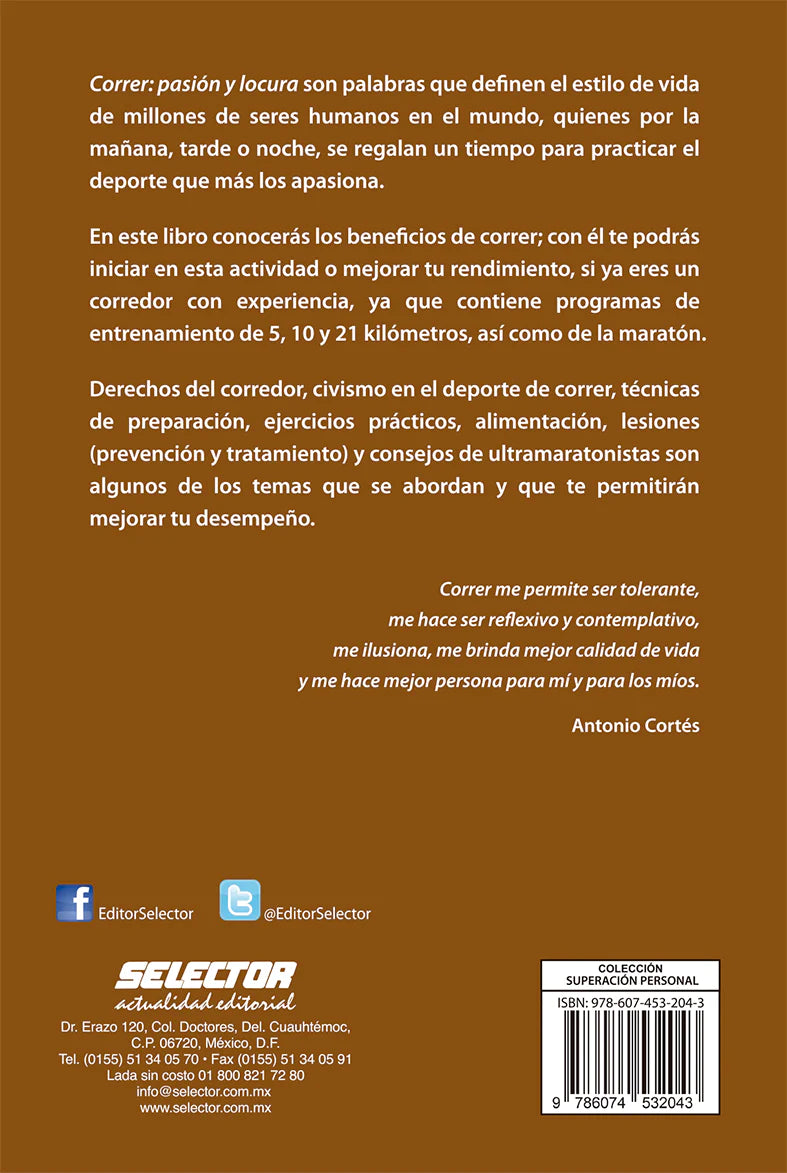 Correr, pasión y locura - Editorial Selector