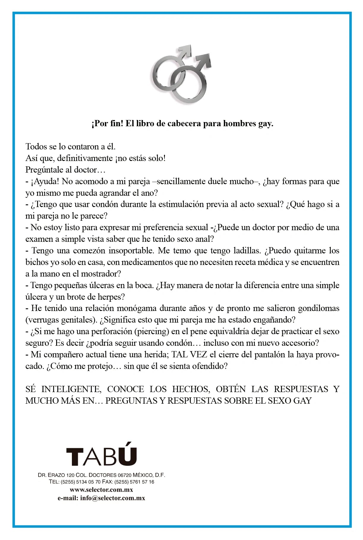 Preguntas y respuestas sobre el sexo gay - Editorial Selector