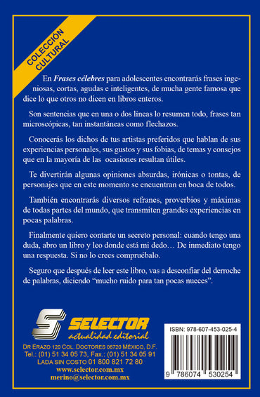 Frases célebres para los adolescentes - Editorial Selector